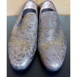 Robert Graham gold leaf foil loafers size 9.5